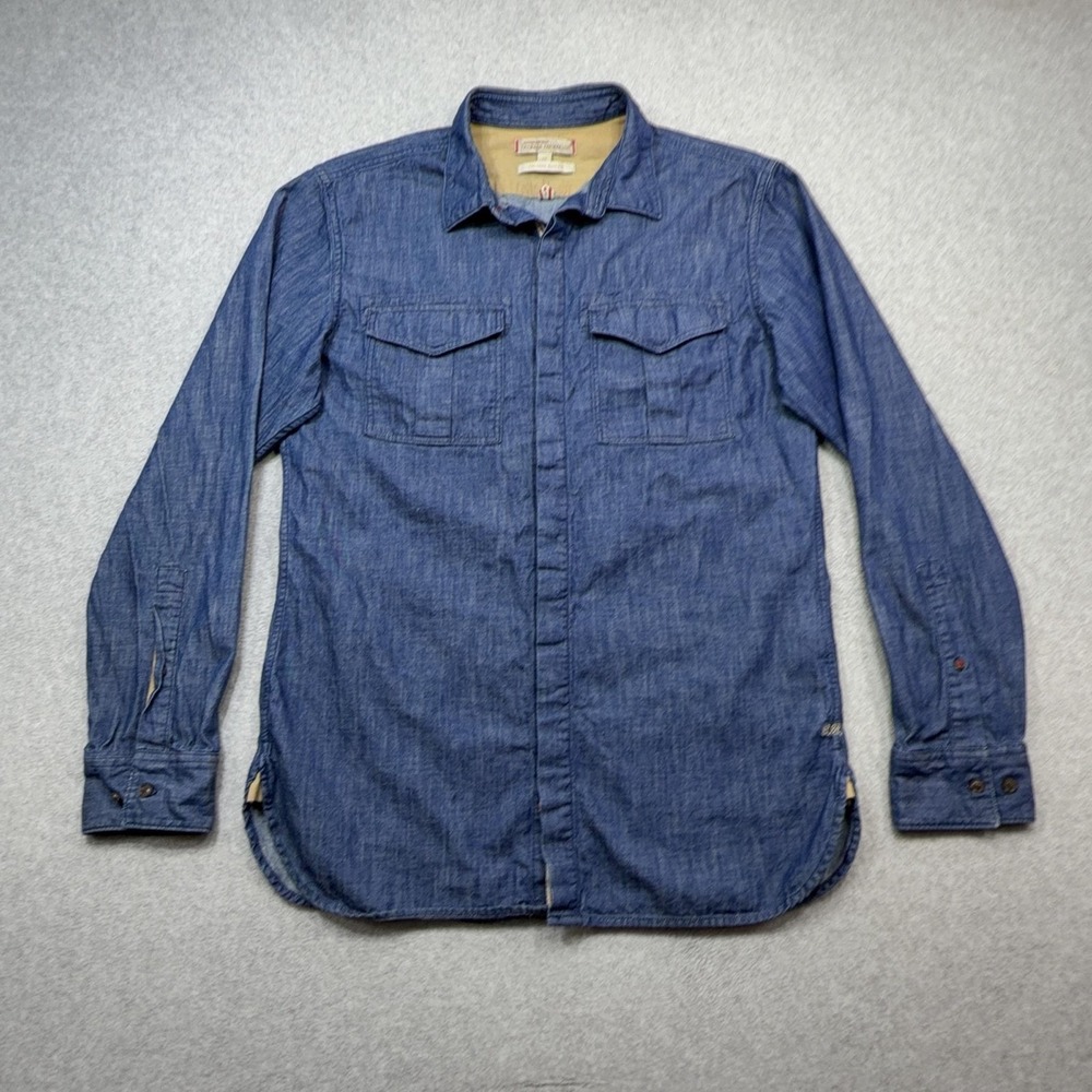 Banana Republic Heritage Collection Shirt Mens Medium Blue Chambray Long Sleeve